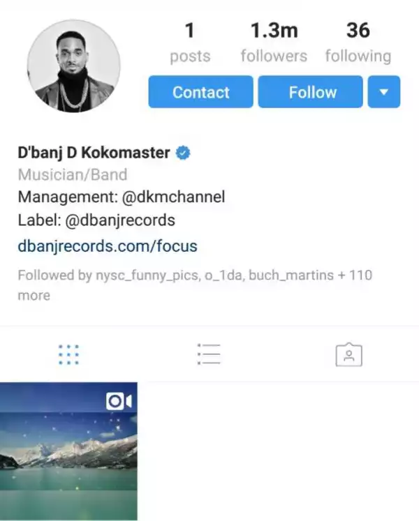 Dbanj deletes all his Instagram post..